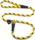 Mendota Pet Slip Leash - Dog Lead and Collar Combo - Made in The USA - Black Ice Yellow, 1/2 in x 6 ft - for Large Breeds