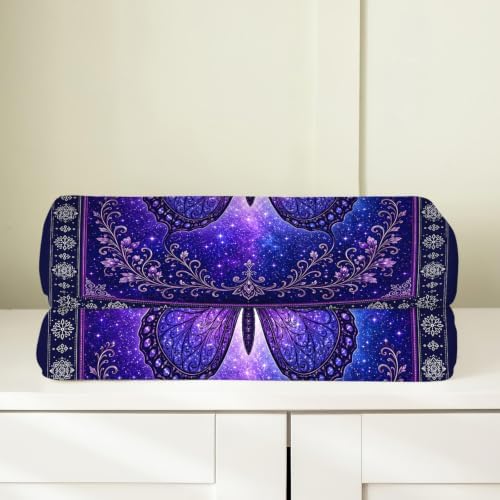 Purple Butterfly Blanket, Fantasy Throw Gift for Girl Women 80"X60" - Image 6
