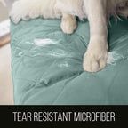 Sofa Shield® Couch Slip Covers for Dogs, Reversible Furniture Protector with Strap, Stain and Tear Resistant Cushion Cover, 70 inch Seat, Machine Washable Slipcover Pets, Cats, Seafoam Cream