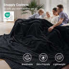 Bedsure Extra Soft Large Fleece Blanket for Bed Black 120"x120" - Image 3