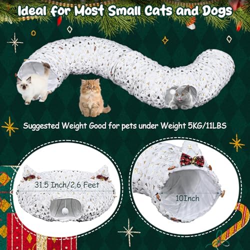 AceOrbit Christmas Cat Tunnel Bed Under Christmas Tree - Image 2
