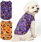 BINGPET 2PCS Dog Halloween Costume, Soft Cotton Puppy Shirt, Bat & Pumpkin by BINGPET