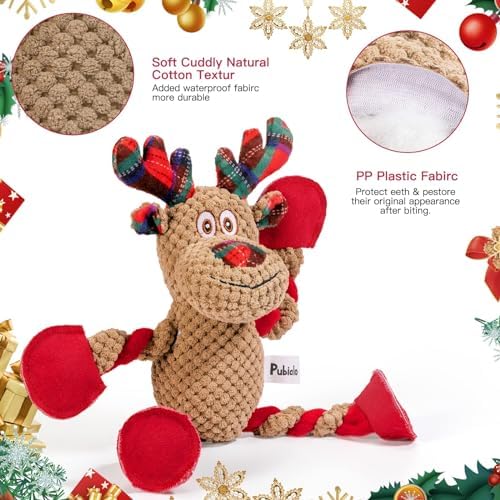 Christmas Squeaky Dog Toys Tug of War Dog Plush Toy for Large Breed Interactive Dog Chew Toys for Puppies Small and Large Dogs Training and Reduce Boredom - Image 2