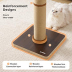 ZOMISIA 35'' Tall Cat Scratching Post for Indoor Cats Adults, Brown - Image 3