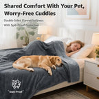 LOOBANI King Size Waterproof Blanket, Oversized Bed Cover, 85"x108", Grey - Image 2