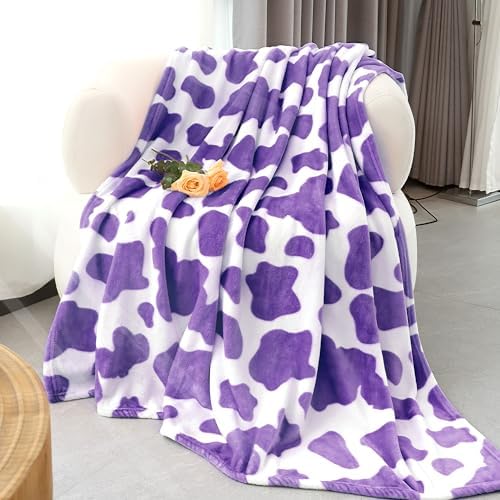 Purple Throw Blankets for Women, Purple Gifts for Women Mom Teens Girls Birthday, Soft Cozy Warm Lavender Fleece Throw Blanket for Travel Bed Couch Decor, 50"x60" by IMUKU