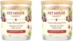 Pet House Candle 2 Pack - Plant-Based/Soy - Clean Burning Scented, Long Lasting Pet Odor Candle for Home - Elderberry Jam