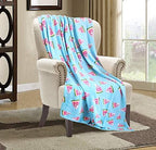 Elegant Comfort Luxury Velvet Super Soft Christmas Prints Fleece Blanket-Holiday Theme Home Décor Fuzzy Warm and Cozy Throws for Winter Bedding, Couch and Gift, 50 x 60 inch, Watermelon by ELEGANTCOMFORT