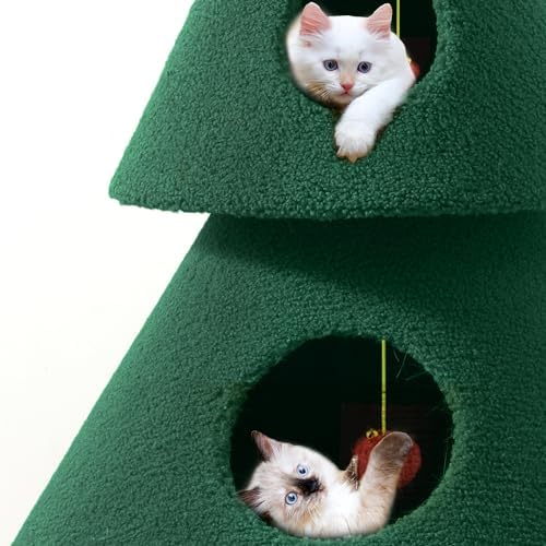YITAHOME 60 in Christmas Cat Tree with 2 Large Condos - Image 2