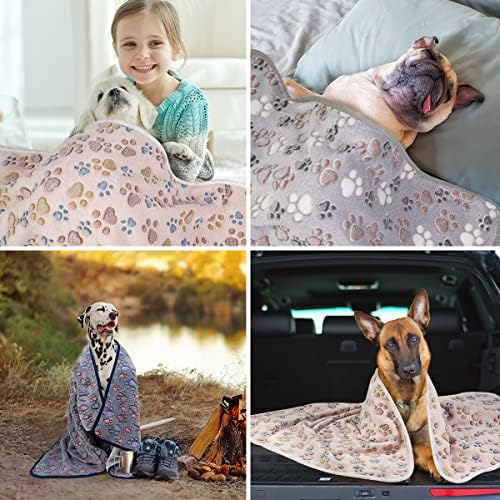 Dono 1 Pack 3 Dog Blankets for Small Dogs, Soft Fluffy Paw Print Pattern Fleece Pet Blanket Warm Sleep Mat, Puppy Kitten Blanket Doggy Mat for Dog Cat Kitten Doggy (40 * 30") - Image 5