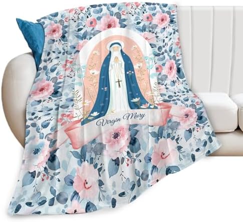 Virgin Mary Throw Blanket Christian Religious Scripture Catholic Spiritual Stuff Gifts for Adults Women Soft Cozy Warm Plush Fluffy Fuzzy Fleece Blanket Decor 40''X50'' - Image 7