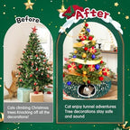 Cat Tunnel Bed Under Christmas Tree, 3FT Folding Kitten Tunnels - Image 3