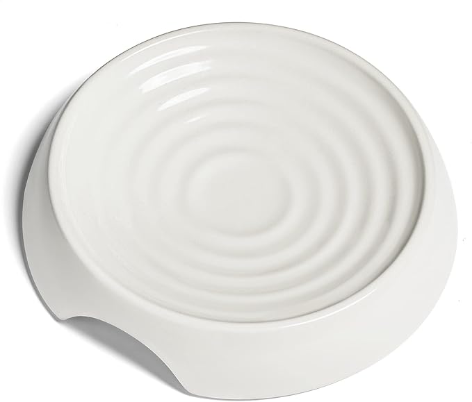 CatGuru Cat Bowls, Original Whisker-Friendly Pet Bowl for Wet & Dry Food | Wide, shallow food dish lets cats reach every bite comfortably reducing food waste. Nonslip. Dishwasher safe/ Ceramic