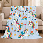 Rainbow Unicorn Throw Blanket Fantasy Magic Gifts for Kids 60''X80'' - Image 2