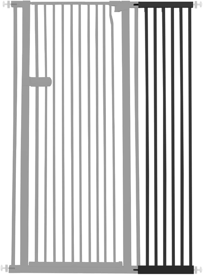 Lumizone Extra Tall Cat Gate Extension Kit 61.02" High 12.6" Wide Black | Tall Pet Gate Dog Gate for Doorway Hallway Stairs Pressure Mounted Extra Wide 1.37" Gap No Drilling