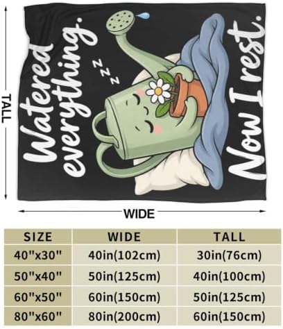 Sleepy Watering Can Blanket Throw Gift for Girls Women 60"X50" - Image 7