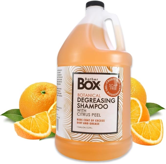 Degreasing Dog Shampoo, Deep Cleaning for Dirty Dogs, 1 Gallon | Citrus Cuts Grease, Dirt and Buildup, For Greasy Ears and Oily Coats, Pet Grooming Wash, BatherBox System, Groomer Grade
