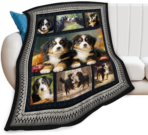 Bernese Mountain Dog Blanket Cute Dogs Animal Throw Blankets Gifts for Girls Boys Kids Dog Lover Soft Cozy Fleece Plush for Couch Sofa Bed 60"x50" by Unknown