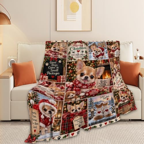 Chihuahua Christmas Throw Blanket Cute Dog Holiday Print Gifts 40''x50'' - Image 4