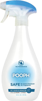 POOPH Pet Odor Eliminator Spray, 16 oz | Unscented pet odor eliminator spray for home surfaces, upholstery, furniture, and vehicles
