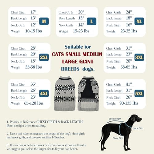 ROZKITCH Christmas Dog Sweater, Festive Knitted Pullover with Fair Isle Pattern, Cozy Winter Clothes for Large Dogs Weimaraner Grey 2XL - Image 5