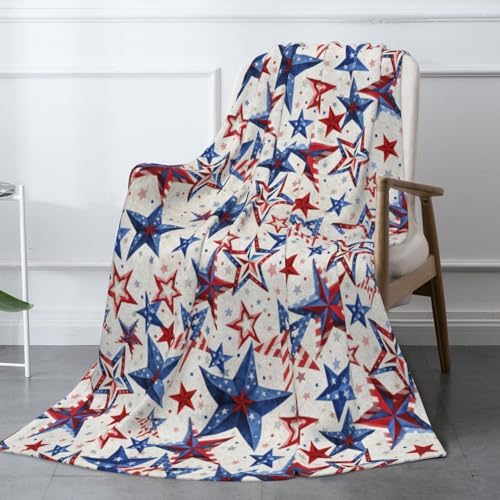 American Patriotic Fuzzy Throw Blanket for Women Men Girls Boys Soft Cozy Fleece Blankets for Bedroom Living Rooms Sofa Couch 50"x40" by XYSKINO