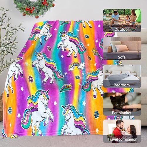 Unicorn Glow in The Dark Blankets for Girls, Kids Blankets for Baby/Toddler, Unicorns Gifts for Girls Age 1-12, Soft Fleece Blanket 40"x 50" - Image 7