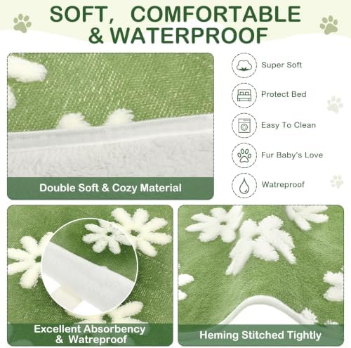 Reginary 4 Pcs Guinea Pig Fleece Cage Liners, White Flower, 24 x 16 Inch - Image 3