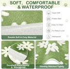 Reginary 4 Pcs Guinea Pig Fleece Cage Liners, White Flower, 24 x 16 Inch - Image 3