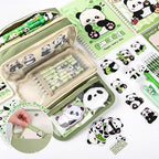 Ulema 78Pcs Cute Stationery Set Cartoon Panda Birthday Gifts for Boys Girls Back to School and Kawaii Classroom Office Supplies with Panda BallPoint Pen, Pencils, Erasers, Sticky Notes etc. - Image 4