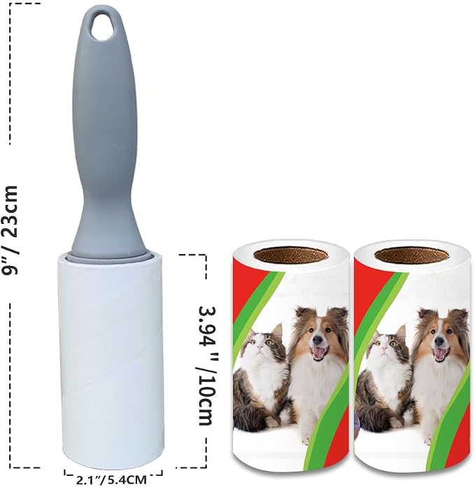 Pet Hair Lint Rollers, 3 Pack, 90 Sheets Each– Reusable Sticky Roller for Pet Hair, Cat & Dog Hair Remover, Lint Remover, Pet Hair Remover for Furniture, Clothing & Cars