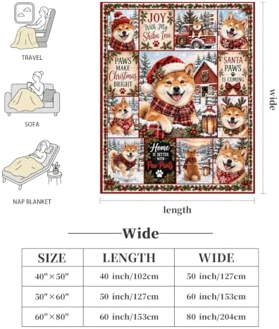 Shiba Inu Christmas Throw Blanket Cute Dog Holiday Gifts 60''X80'' - Image 6