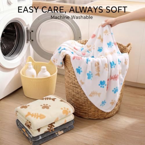 Luciphia 3 Pack Cute Cat Blankets Cozy Small Throw for Pet Puppy,23"x16" - Image 7