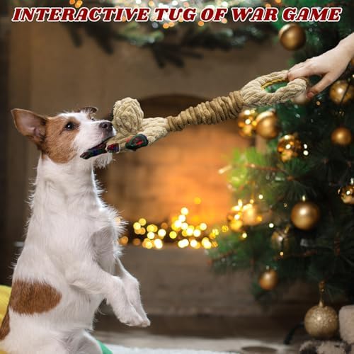 Christmas Squeaky Elk Dog Toys- Plush Tug of War Dog Toy for Large Breed- Interactive Dog Toys with Crinkle to Keep Them Busy- Training and Reduce Boredom - Image 4