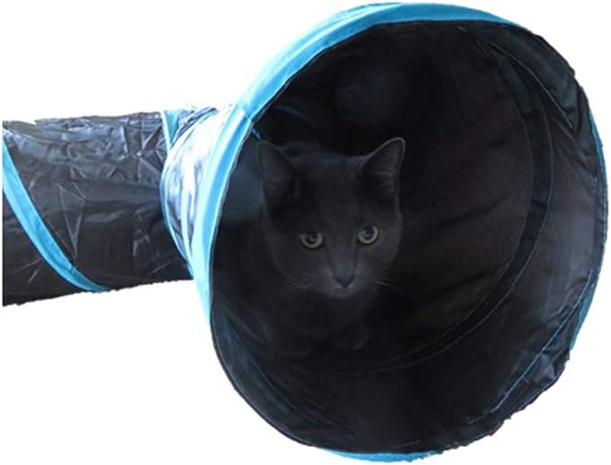 Premium 3 Way Cat Tunnel. Extra Large 12 Inch Diameter and Extra Long. A Big Collapsible Play Toy. Wide Pet Tunnel Tube for Other Pets Too!