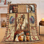 Native American Throw Blanket Indian Southwest Native American Cacique Stuff Gifts for Adults Women Men Soft Cozy Warm Plush Fluffy Fuzzy Fleece Blanket Decor 60''X80'' - Image 3