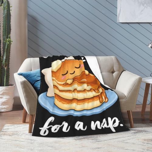 Sleepy Pancakes Blanket Throw Gift for Girls Women 80"X60" - Image 2