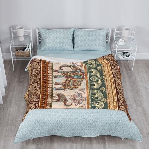 Lotus Elephants Throw Blanket Lightweight Warm Flannel Fleece Blankets Cozy Soft Air Conditioning Blanket Gift for Women Men Girls Boys 60"x50" - Image 7