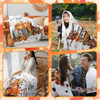 Breling Fall Pumpkin Gnome Flannel Throw Blanket 60"x50" Cozy Couch - Image 5
