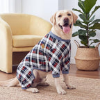 XPUDAC 4 Pack Dog Pajamas for Large Dogs Cats Plaid Doggie Clothes Puppy Onesies Christmas Pajamas Jumpsuits Pet Pjs Shirt Apparel 4X-Large, Red Green Beige Grey - Image 4
