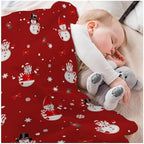Christmas Snowman Print Baby Blanket Food Blanket Gifts Super Soft Swaddle Toddler Blanket, Newborn, Infant Nursery Blanket for Stroller, Crib XS 30x40 in for Pet/Toddler - Image 5