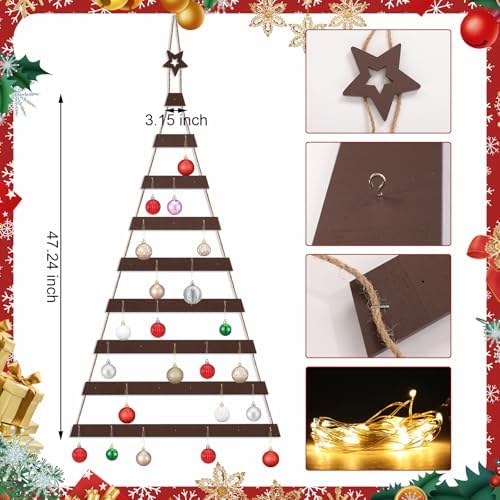 Vercraft Cat Proof Wall Christmas Tree with Light Hanging Mounted Wood - Image 2