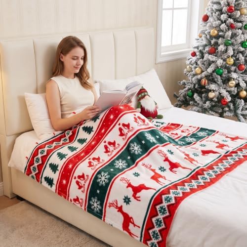 Gogreen Cozy Blanket Printed Throw Christmas Blanket - 300 GSM Fleece Blanket Throw Size for Home Decoration, Ultra Soft Blanket (Throw - 50" x 60") - E - Image 4