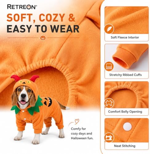 Dog Halloween Clothes, Pumpkin Costume for Dogs,L - Image 6