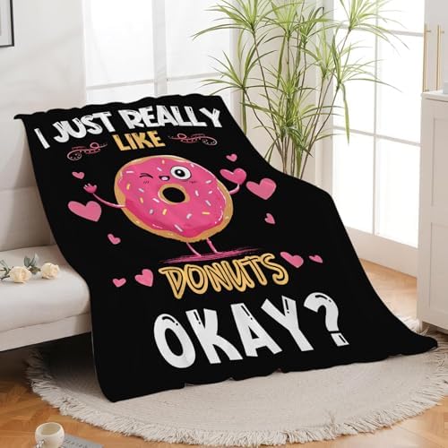 Donut Blanket for Girls Women Boys Men Adults Kids Soft Cozy Fleece Dessert Cake Throw Blankets Lovers Gifts Warm Flannel Plush Lightweight Decor for Couch Bed Sofa 60"X50" - Image 3