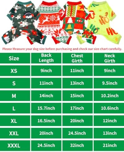 PET SHOW 4 Pack Christmas Fleece Dog Pajamas Warm for Large Dogs - Image 3