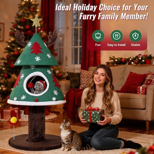 DWVO 47.2in Christmas Cat Tree - Image 5