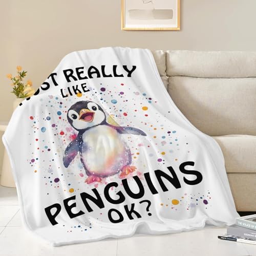 Penguin Blanket Cute Penguin Throw Blanket Gifts for Girls Boys Kids Women Men Adults Super Soft Cozy Plush Fluffy Fuzzy Fleece Blanket Home Decor 40''X50'' - Image 2