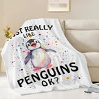 Penguin Blanket Cute Penguin Throw Blanket Gifts for Girls Boys Kids Women Men Adults Super Soft Cozy Plush Fluffy Fuzzy Fleece Blanket Home Decor 40''X50'' - Image 2