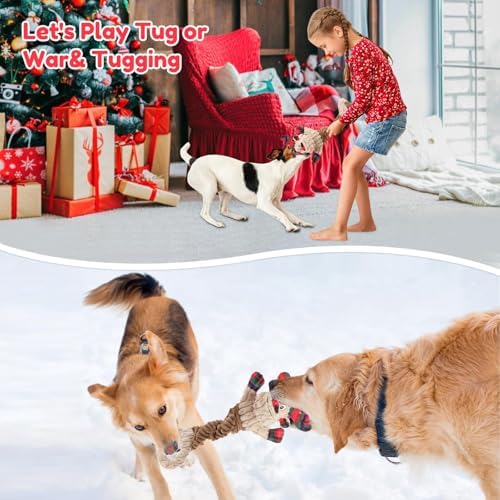 Christmas Dog Squeaky Toys, Stuffed Dog Chew Toy for Small and Medium Dogs - Image 3